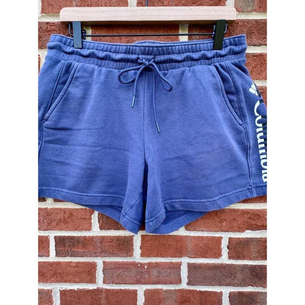 Columbia Trek French Terry Shorts Medium Navy Vertical Side Logo